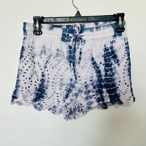 TOPSHOP lined tie dye shorts women teen 100% COTTON Elastic drawstring waist
